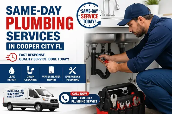 Same-day plumbing services in Cooper City